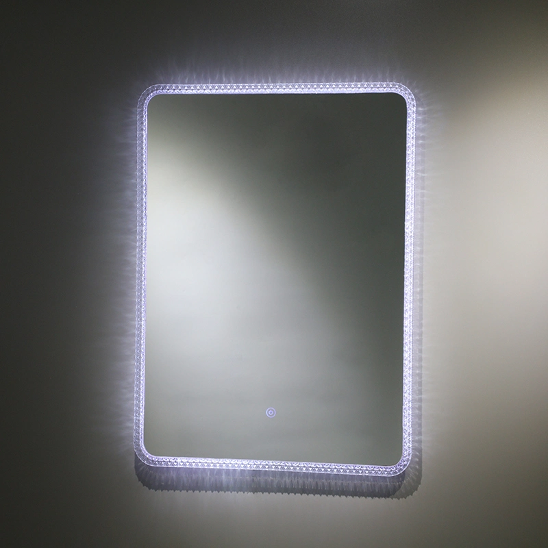 Large Rectangular Wall-Mounted LED Light Smart Bathroom Mirror Backlit Touch Screen