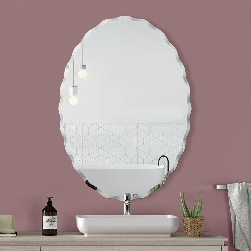 Orton Bath 32&prime;&prime; Frameless Beveled Edge Round Circle Bath Home Smart Wall Mounted Non-LED Mirror Bathroom Designer Art Mirror