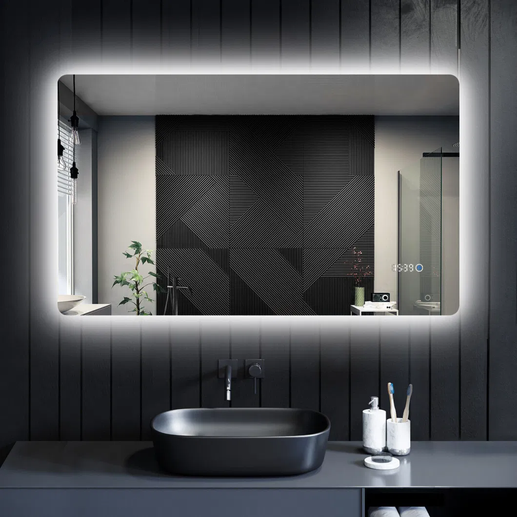 Bathroom LED Illuminated Mirror Cabinet Wall-Mounted Mirrored Door