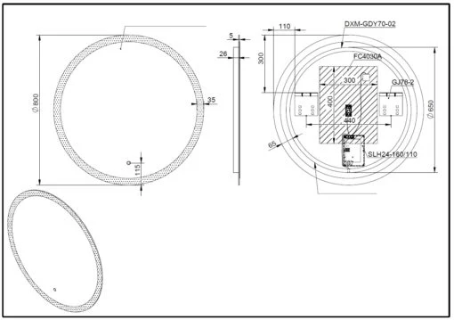 Ortonbath 24 Inch Round Bathroom Mirror, LED Light Bathroom Mirror, Adjustable Brightness Vanity Mirror, Classic Backlight Round Wall Mirror with Anti Fog