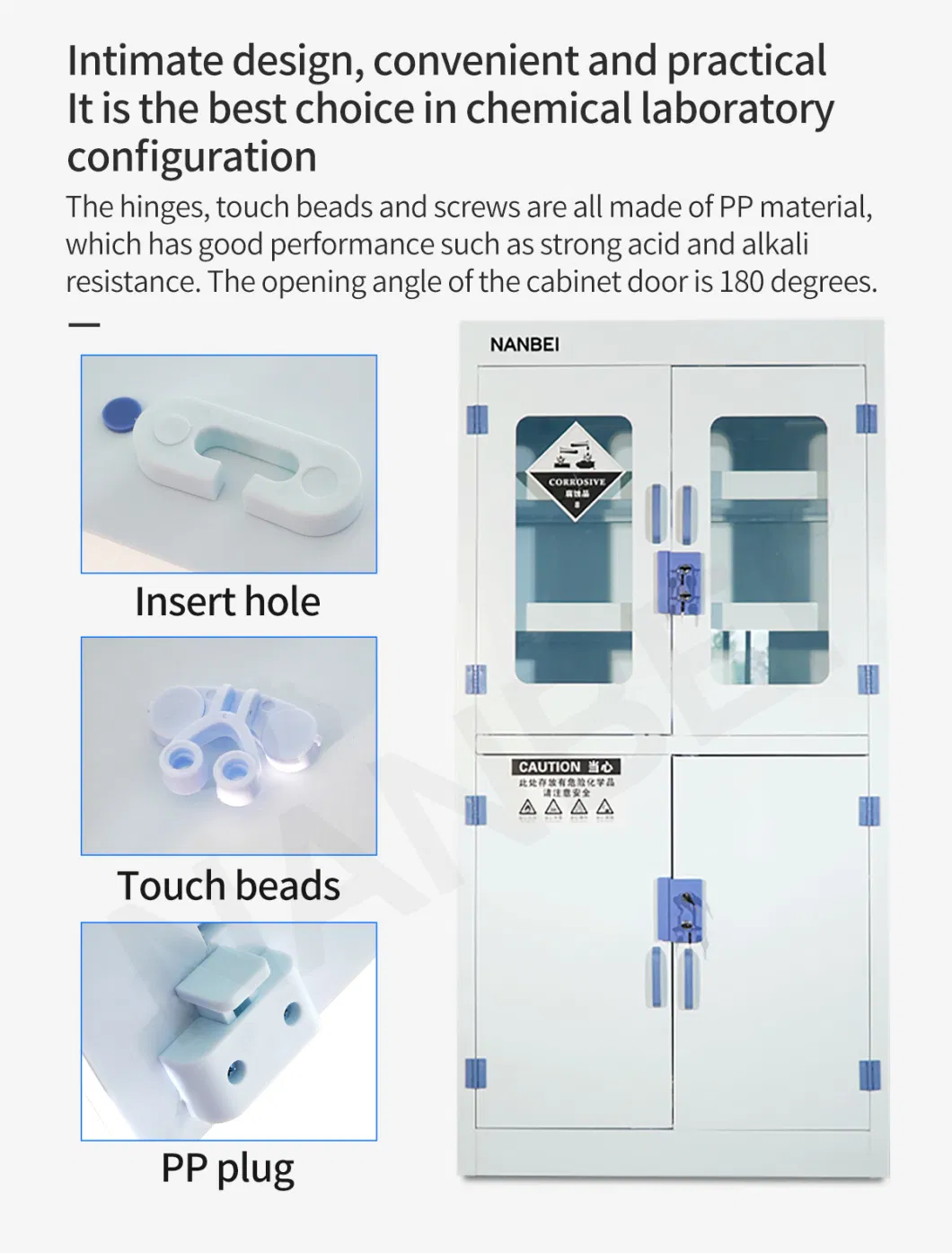 Polypropylene PP Medicine Storage Cabinet with Shelves