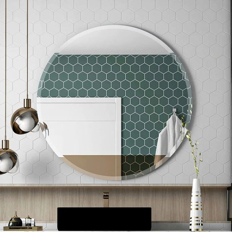 Wholesale Custom Large Length Asymmetrical Irregular Flat Edge Frameless Mirror Decor Glass Dressing Hanging Wall Mirror