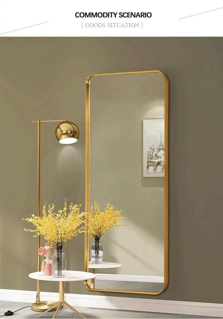 Black/ Gold Frame Floor Mirror Large Rectangle Full Body Mirror for Bedroom Living Room