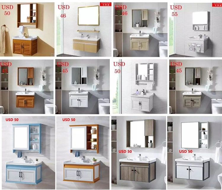 Bathroom Vanity Aluminium Alloy Wash Basin Bath Small Mirror Cabinet