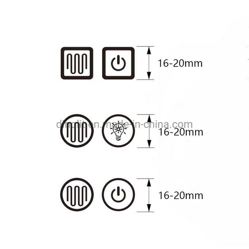 Waterproof IP44 220V Input and Output Slim 15mm Thickness LED Bathroom/Bath Mirror Touch Sensor Switch for Defogger/Anti-Fog Film or 220V Lamp