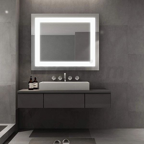 Fashionable Luxury LED Miroir Salle De Bain LED Styling Front Light Smart Silver Glass Bathroom Mirror