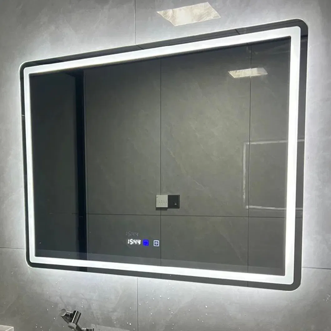 Rectangular Square Wall Mounted LED Light Smart Mirror with Explosion Proof, Moisture Proof, Anti-Fog