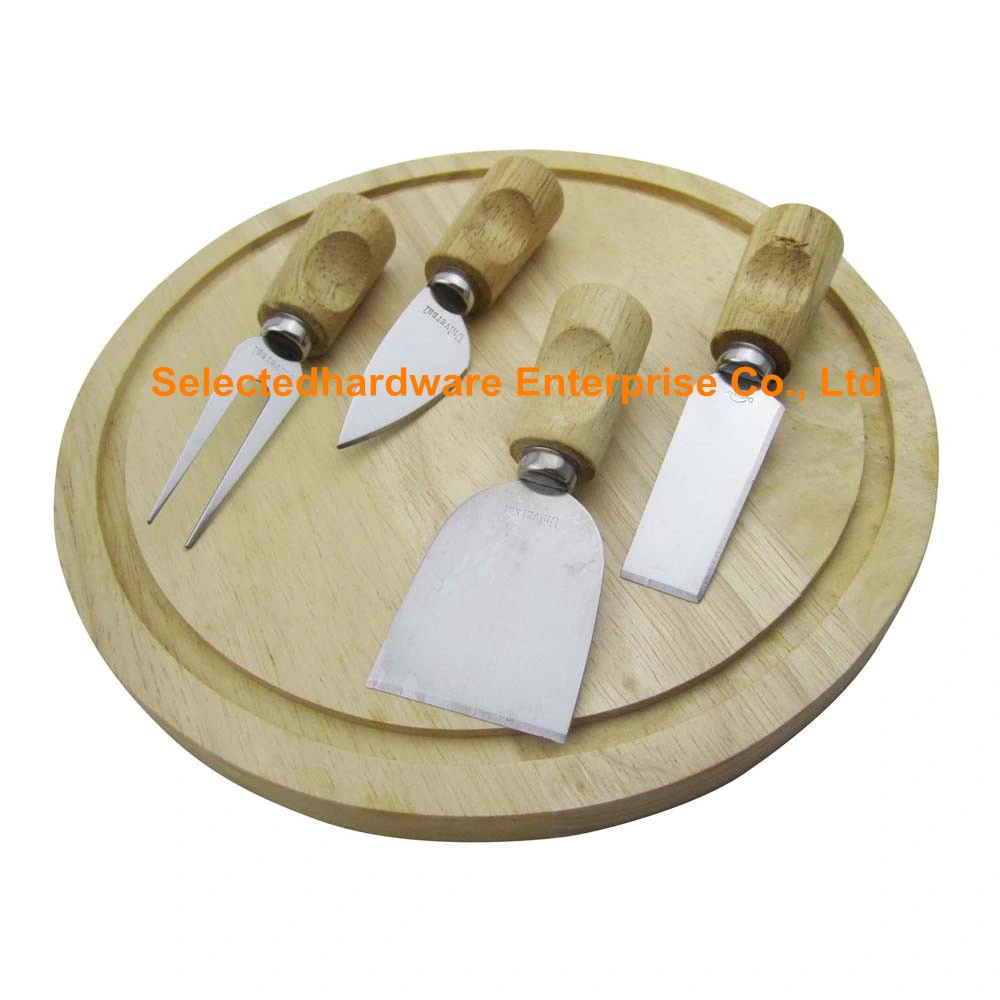 5PCS Cheese Knives with Wooden Handle Cheese Slicer &amp; Cutter Set