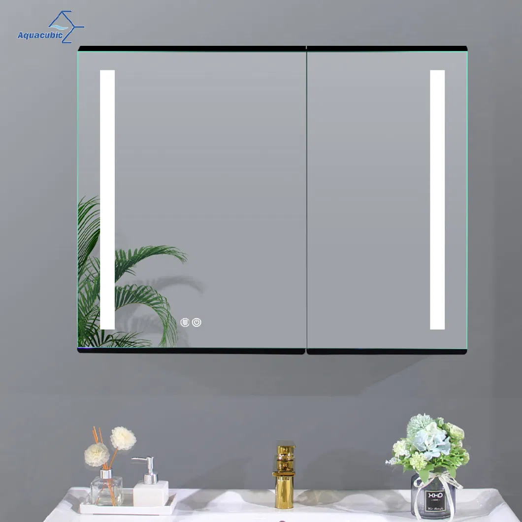 Design Hotel LED Backlit Light Mirror / Wall Mounted Smart LED Mirror Cabinet Custom Made Size