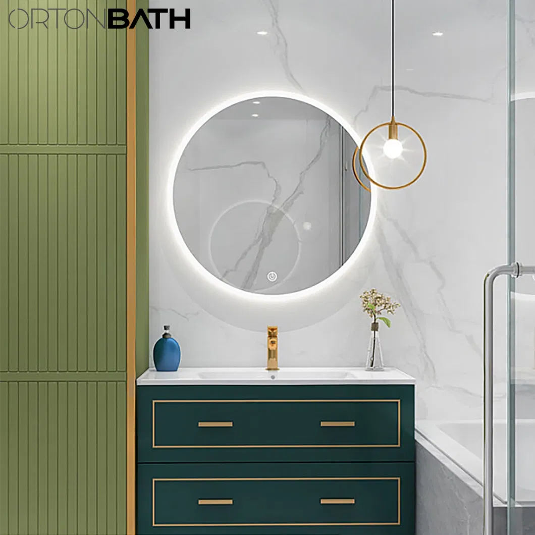 Ortonbath 24 Inch Round Bathroom Mirror, LED Light Bathroom Mirror, Adjustable Brightness Vanity Mirror, Classic Backlight Round Wall Mirror with Anti Fog
