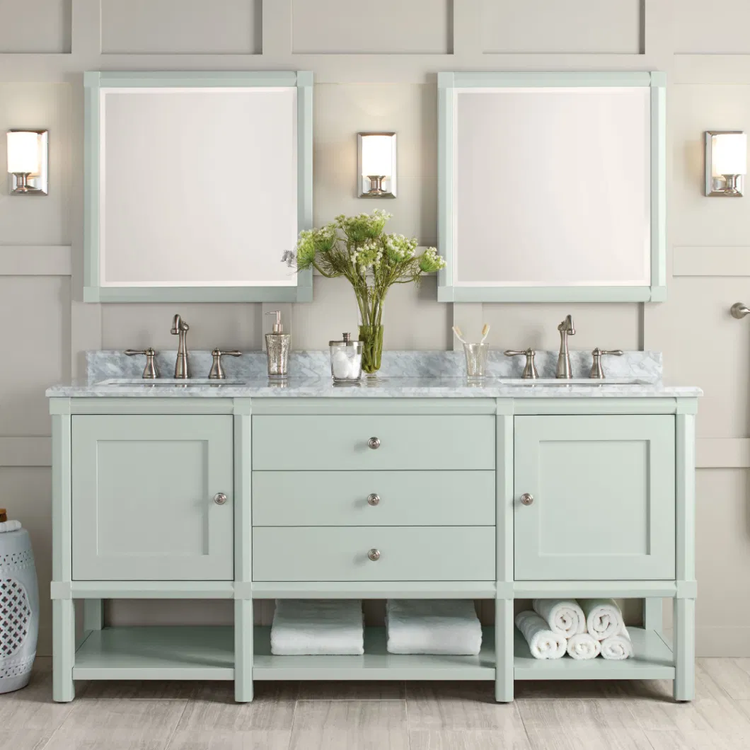 Prima Melamine MDF Solid Modern Makeup Mirrored Wash Basin Bathroom Vanity