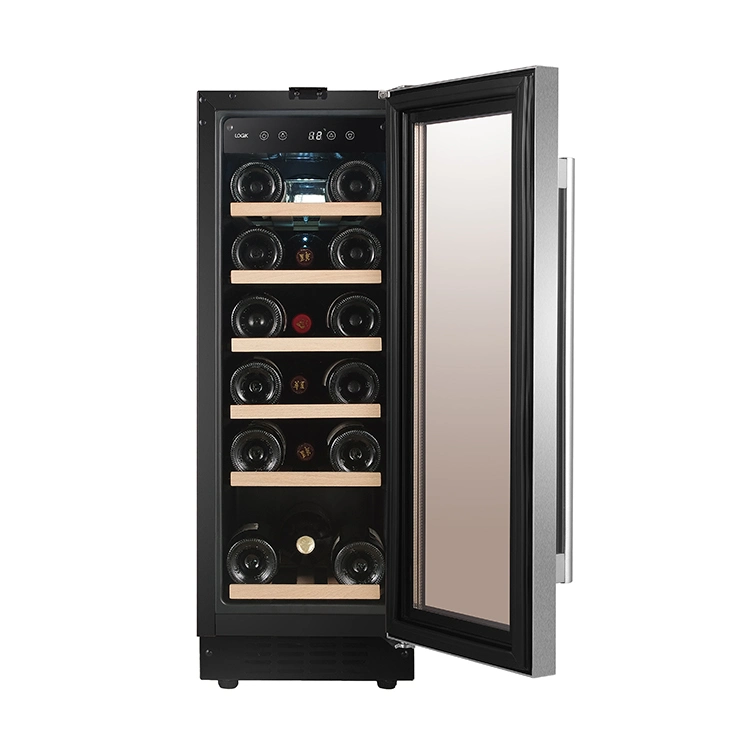 Candor: 18 Bottles Single Zone Compressor Built-in Wooden Shelves Wine Cabinet Jc-58EQ