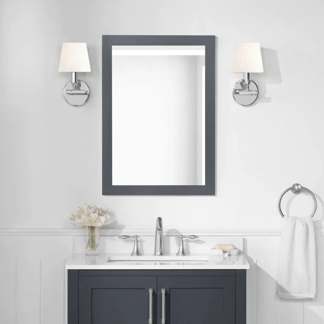 ORTONBATH MDF PS Framed Antique Look Home Smart Wall Mounted Nonled Mirror Bathroom Designer Art Bath Vanity Mirror