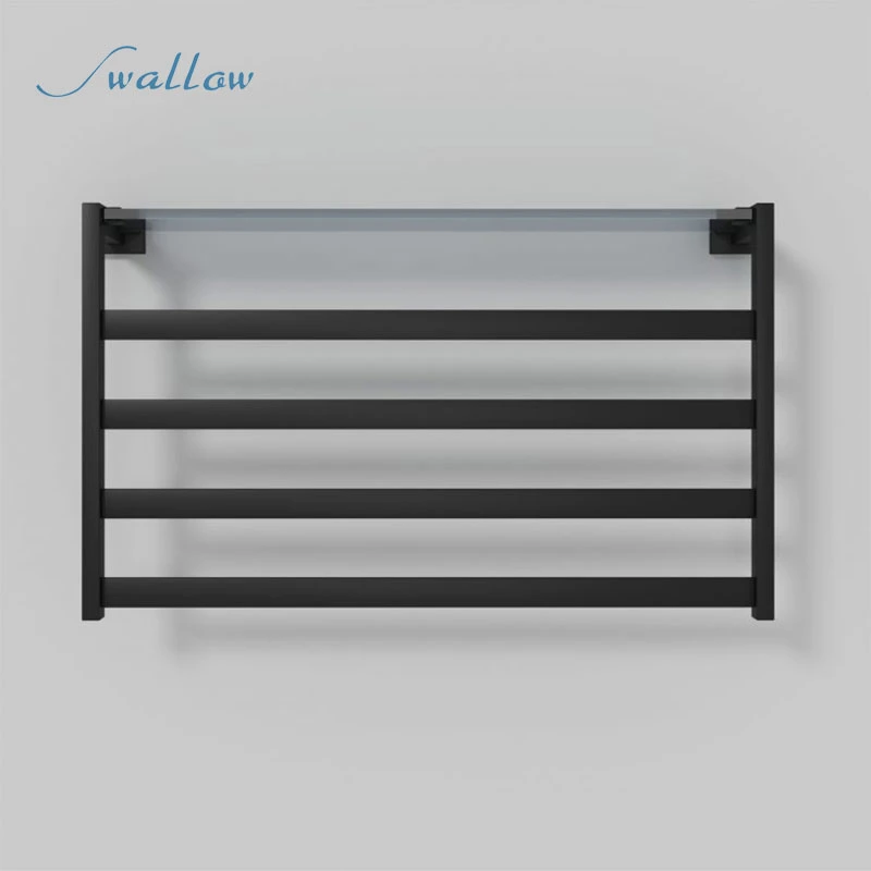 Traditional Glass Shelf with Electric Towel Warmer Rail