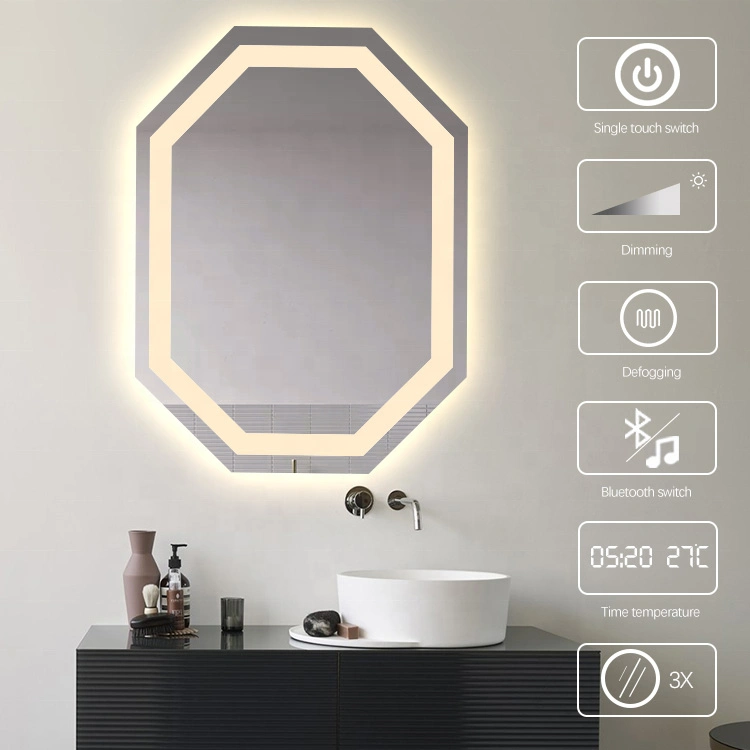The Newest LED Mirror Makeup LED Mirror Clock Mirror with LED