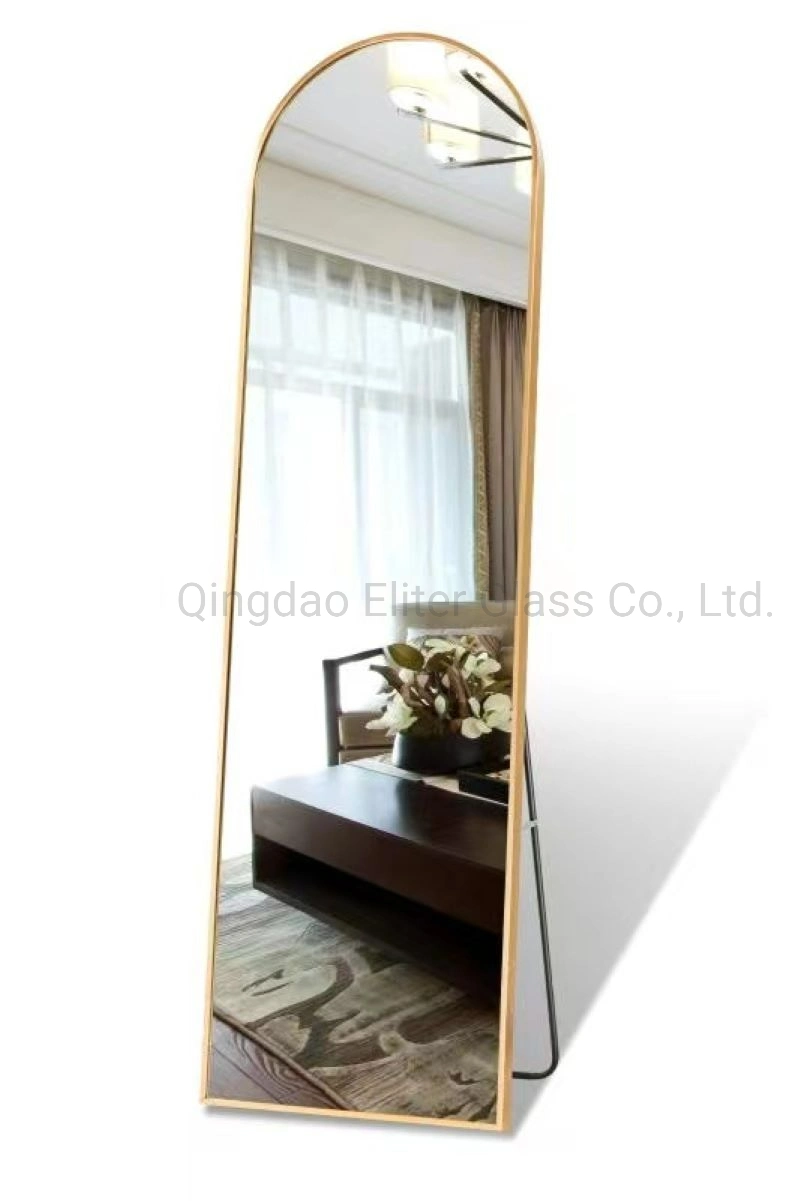 Gold Metal Frame Wall Decor Full Length Floor Standing Bathroom Mirror