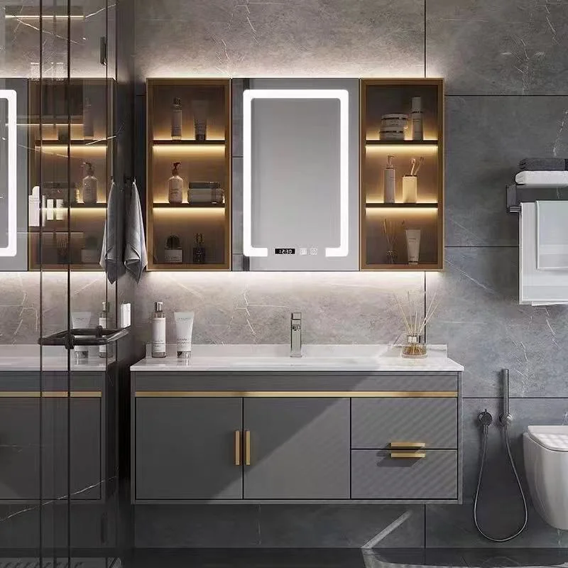 Light Luxury Bathroom Furniture Modern Simple Bathroom Intelligent Mirror LED Medicine Cabinet