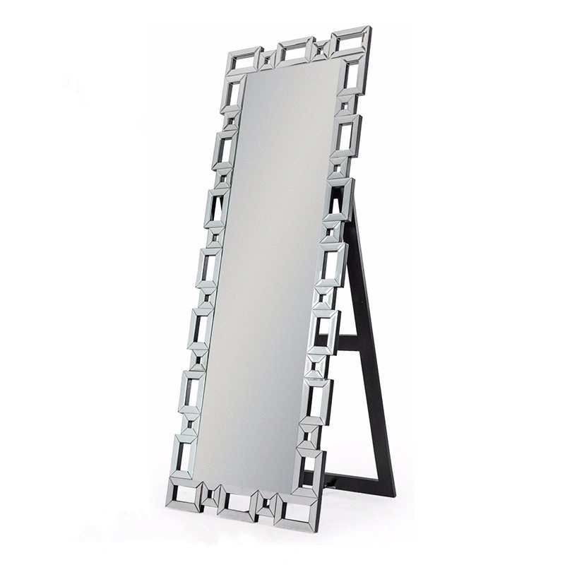 Modern Minimalist Chinese Style Full-Length Dressing Mirror Against The Wall Floor-to-Ceiling Mirror Nordic Bedroom Special-Shaped Fitting Mirror
