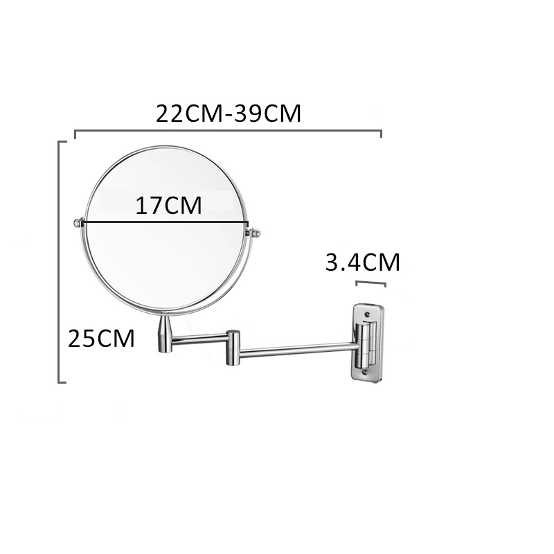 Customizable Wall-Mounted 2/3/5 Times Magnification Double-Sided Mirror Makeup Beauty Mirror with Multiple Styles to Choose From