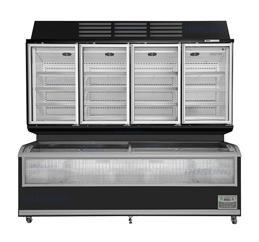 Commercial Display Freezer Wall Supermarket Refrigerator Built-in Air Curtain Cabinet