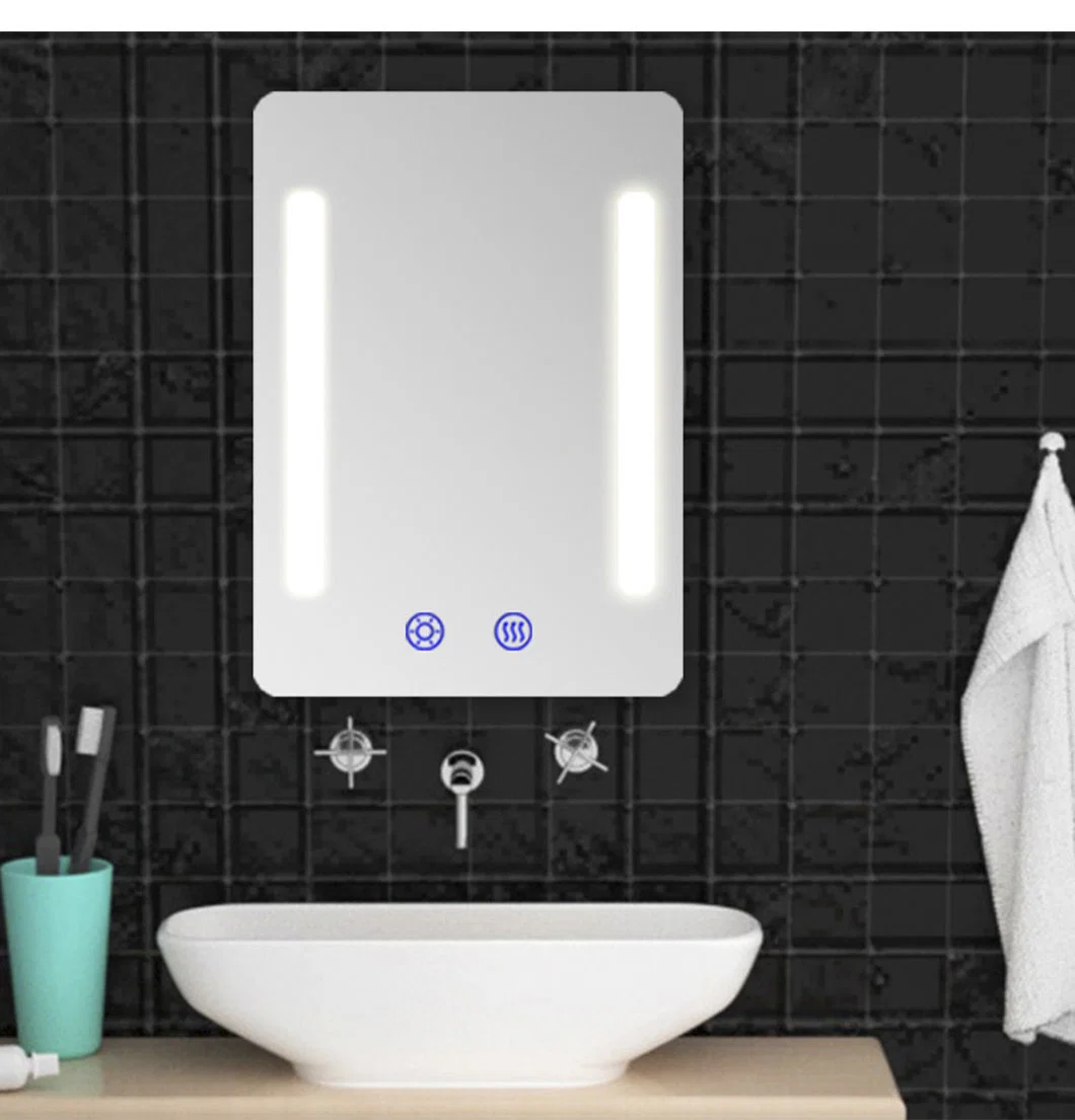 2022 Modern Bathroom Vanities Home Furniture Large Wall Mounted Bedroom Sets Back Light Smart Defog Makeup Half Moon LED Mirror