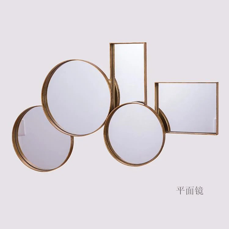 Modern Luxury Wall Hanging Mirror Wrought Iron Creative Metal Flower Decorative Mirror