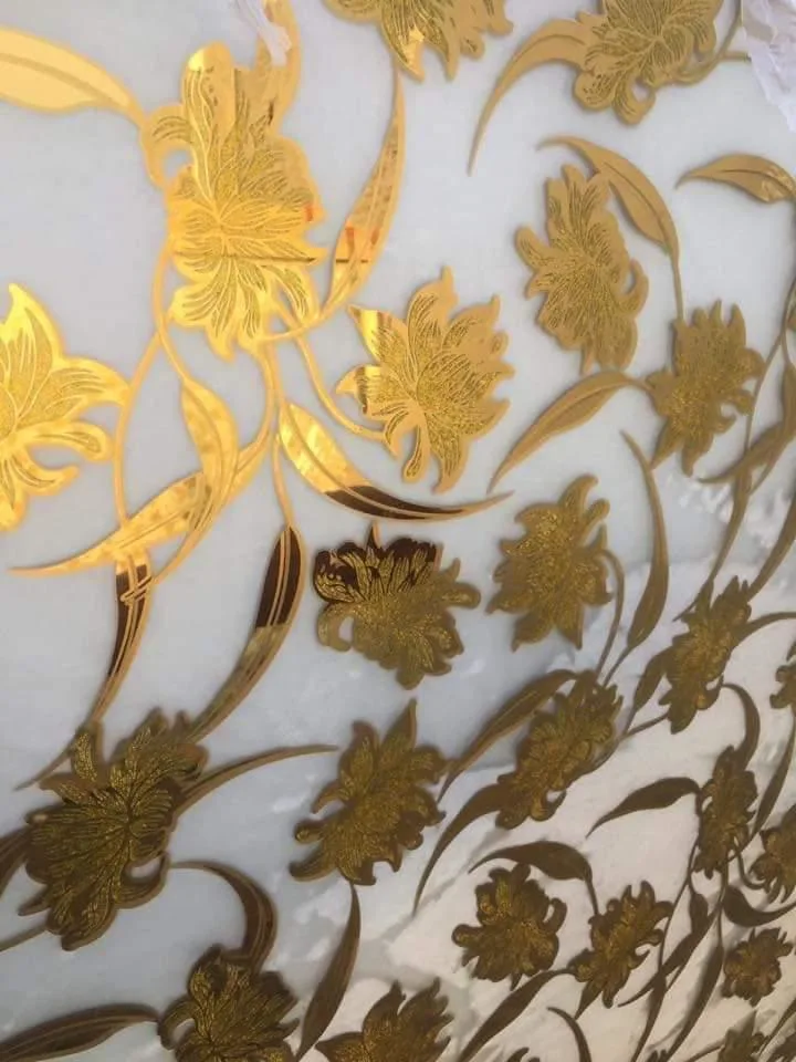 Factory Customize Decorative Glass Acid Golden Titanium Glass for Home Window Door Decor