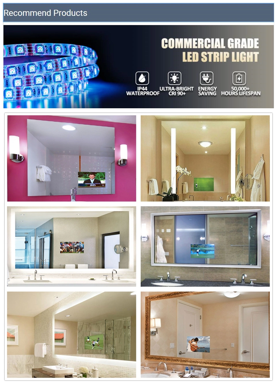 LED Bathroom Mirror TV Magic Wall Mirror Full HD TV