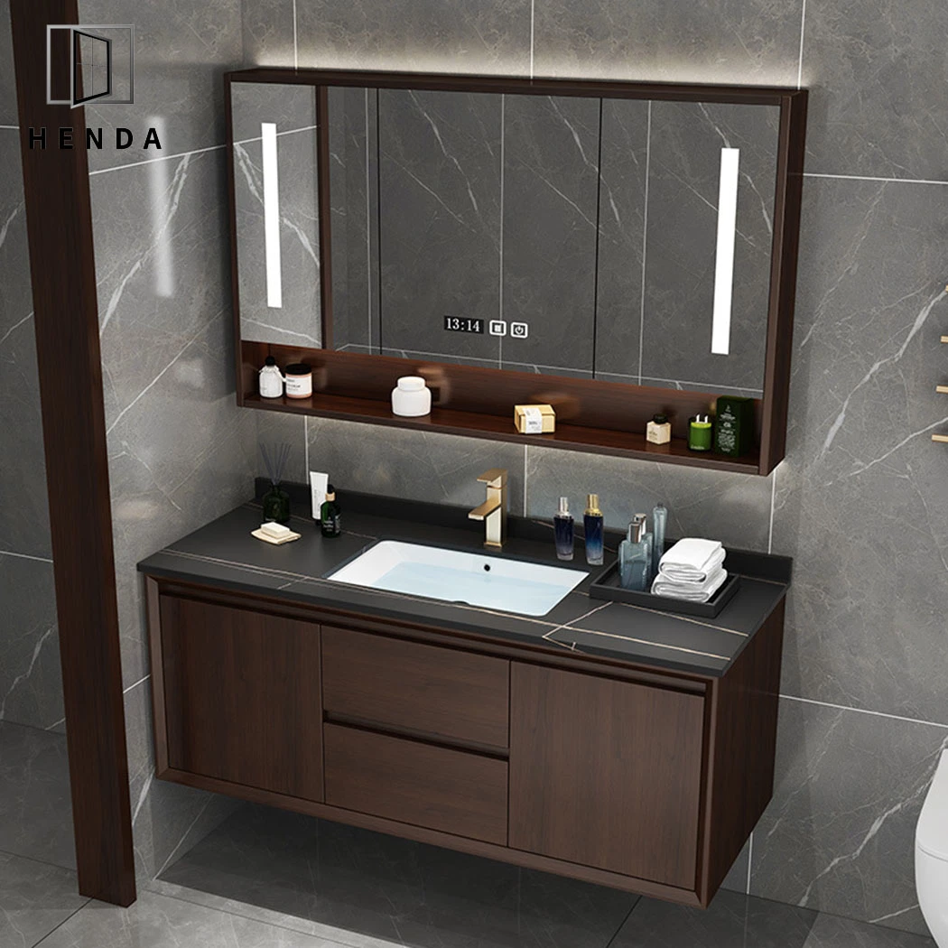 Bathroom Vanities Wooden Material Waterproof Solid Mesa Bathroom Cabinet