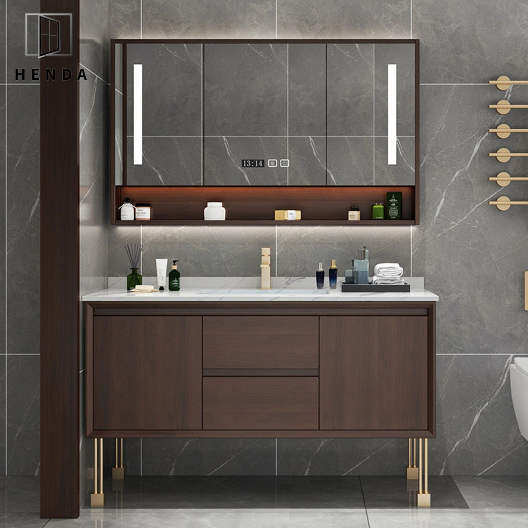 Bathroom Vanities Wooden Material Waterproof Solid Mesa Bathroom Cabinet