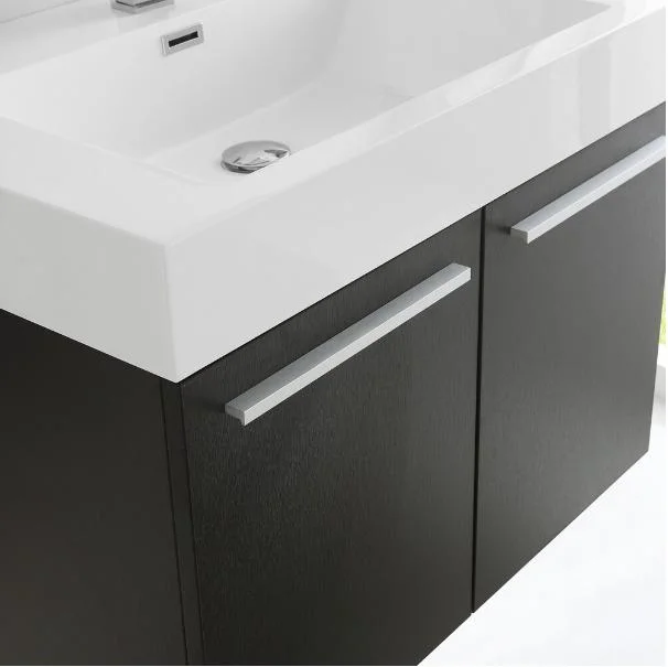 30-Inch Black Wall-Hung Modern Bathroom Vanity Medicine Cabinet