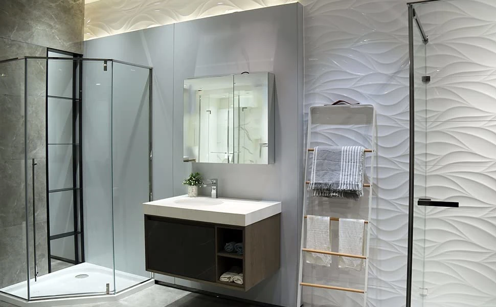 Aluminum Bathroom Medicine Cabinet with Mirror Door, Bathroom Mirror Cabinet, Wall-Mountable and Recessed-in Mirror Cabinet, 2 Doors Medicine Cabinet (CM2-1)