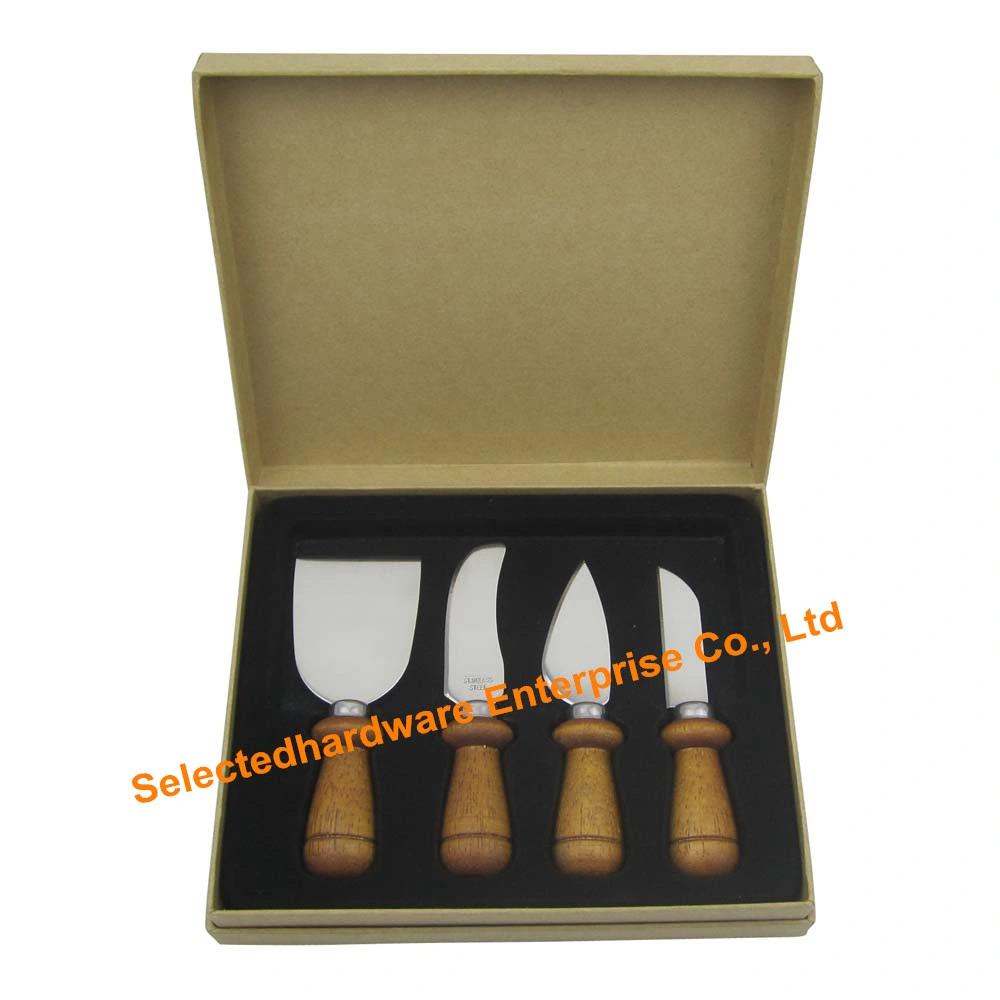 Cheese Knife Set 4-Piece Stainless Steel Cheese Knives Set with Gift Box