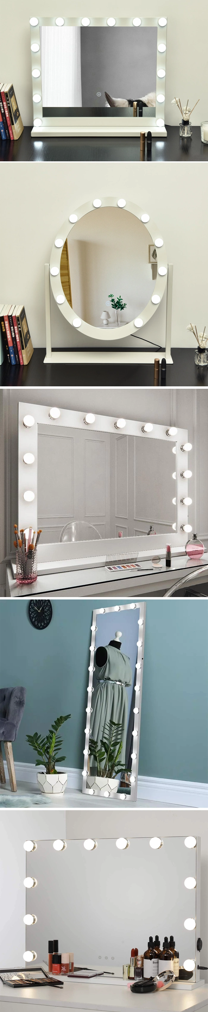Ortonbath Large Vanity Mirror with 14 Dimmable LED ,Extra Big Hollywood Makeup Mirror with 3 Color Lights,USB Charging Port, Large Lighted Mirror ,Touch Control