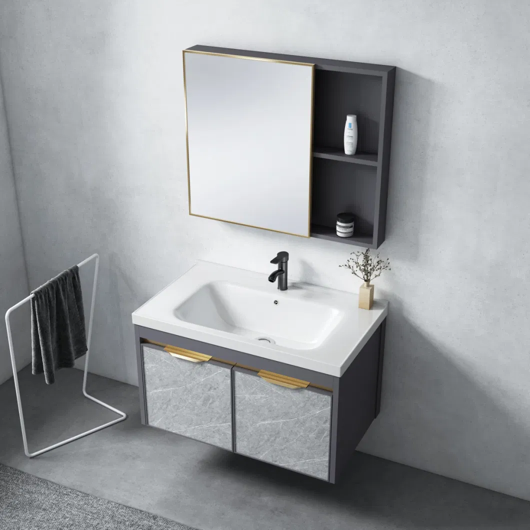 Removable Space Aluminum Bathroom Cabinet with Basin