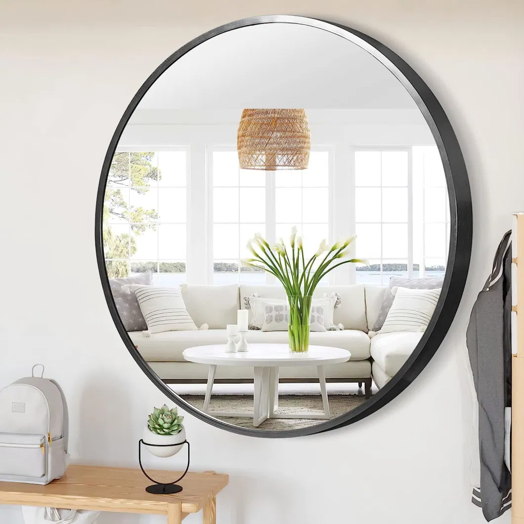 Round Rectangular Floor Standing Full Length Metal Bathroom Framed Wall Mirrors