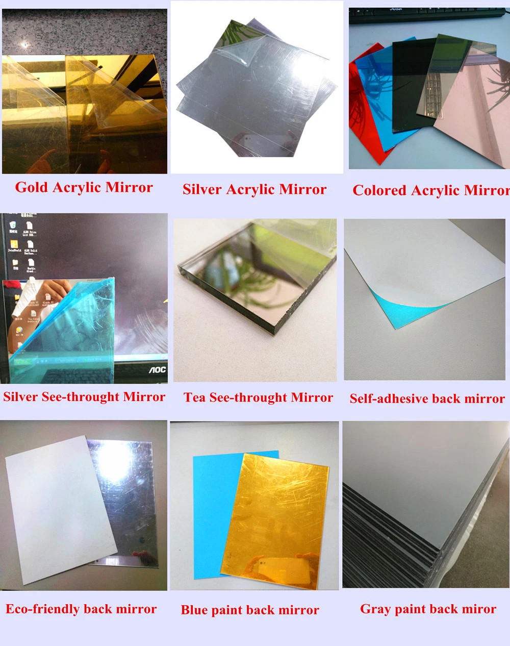 Alands Mirror Plexiglass Acrylic Mirror Wall Panel for Decoration Signage Printing