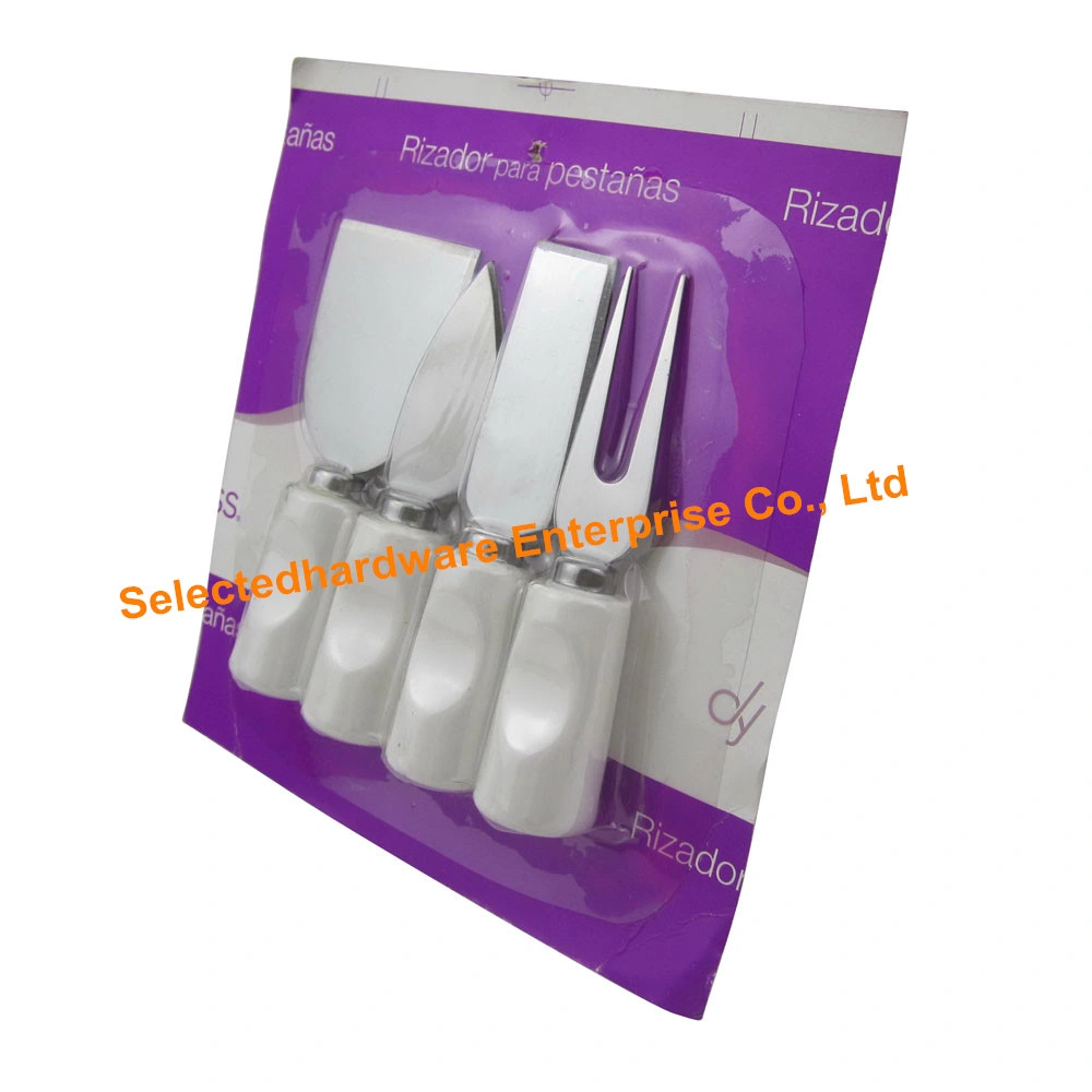 4PCS Hard/Soft Cheese Knife Set Ceramic Handle Cheese Tool Set