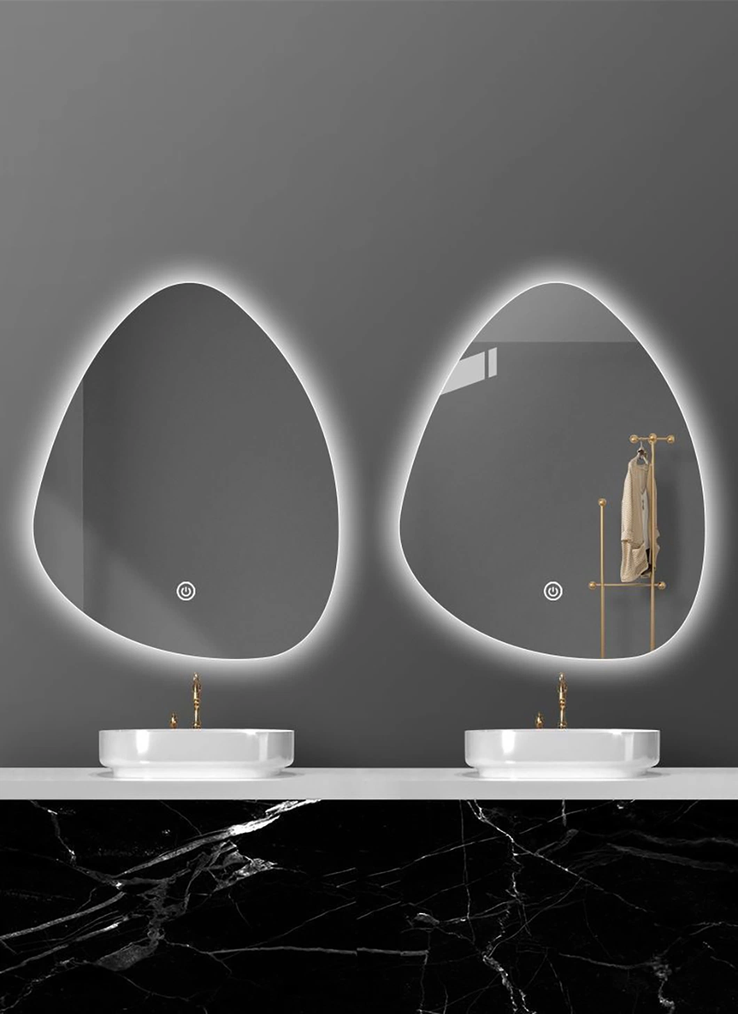 Irregular Custom Lighting Bathroom Mirror Wall-Mounted Bath Special-Interest Vanity Smart LED Mirror
