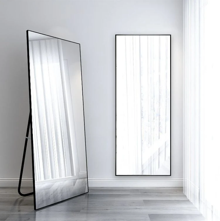 Customization Rectangle Arch Track Shape Oval Full Length Wall Mirror Metal Framed Floor Dressing Frame Mirror