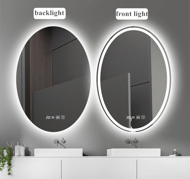 Bath Home Smart Wall Mounted Non-LED Mirror Oval Shape Bathroom Designer Art Mirror