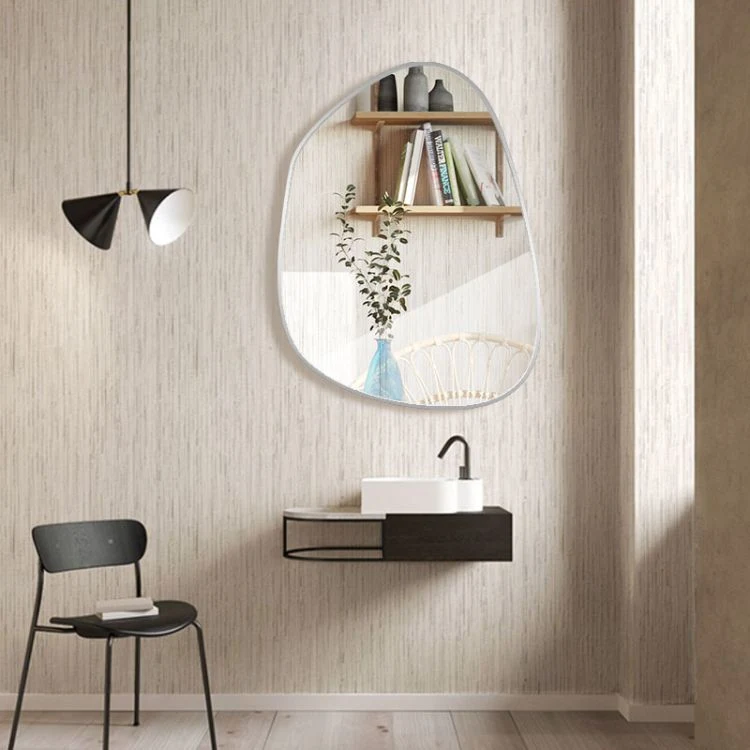Customize Frame Wall Mirror Vintage Standing Silver Mirror Full Length Floor Makeup Mirror for Bathroom