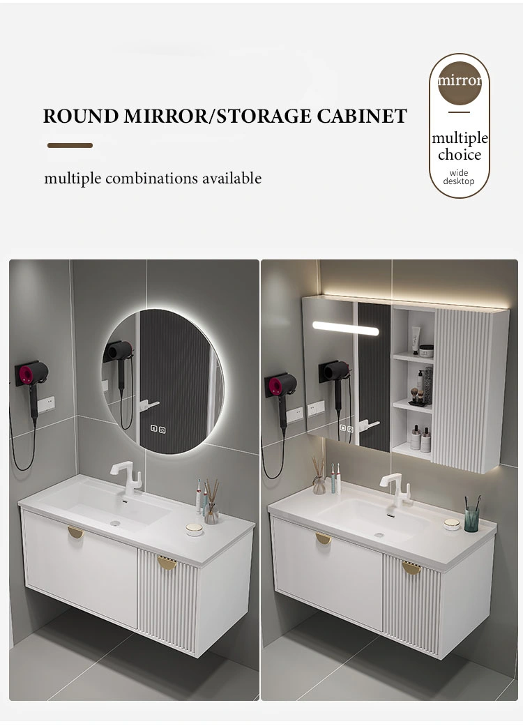 Home Bathroom Furniture Luxury Washroom High Quality Bathroom Vanity Cabinet Bathroom Cabinet with Mirror Light