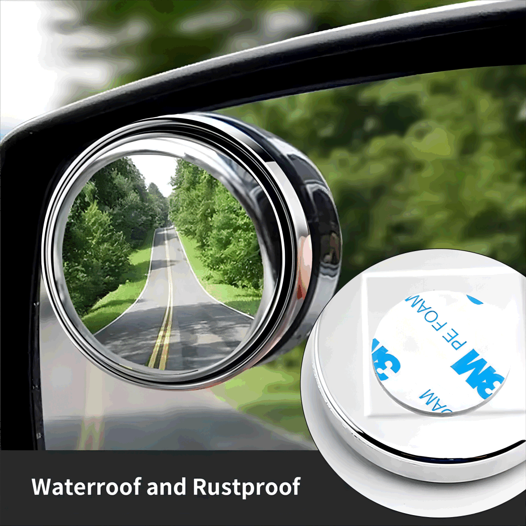 360-Degree Wide Angle Blind Spot Round Side Rearview Auciliary Mirror Movable Convex Small Round Mirror for Car