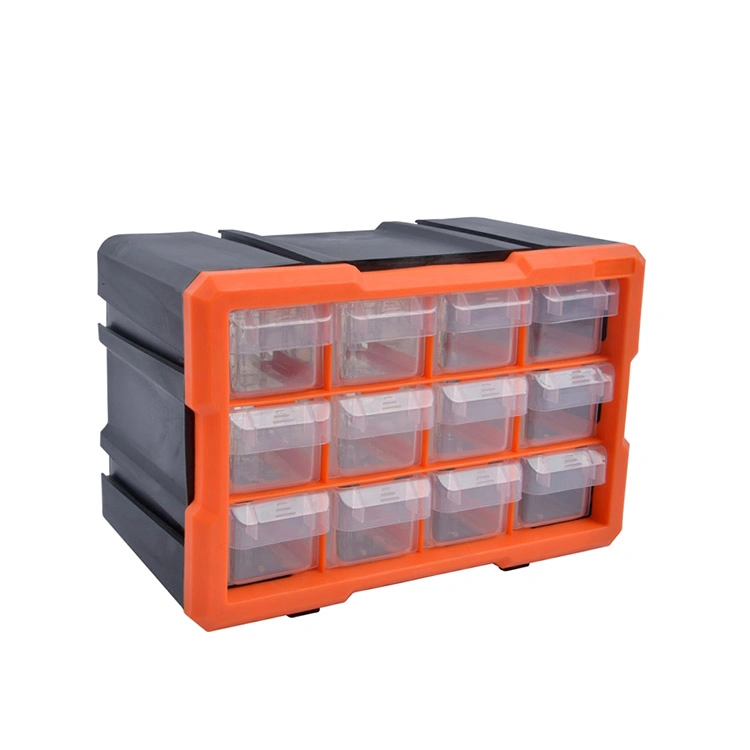 Adjustable 12 Drawer Plastic Part Box Cabinet Hardware Storage Organizer for Jewelry