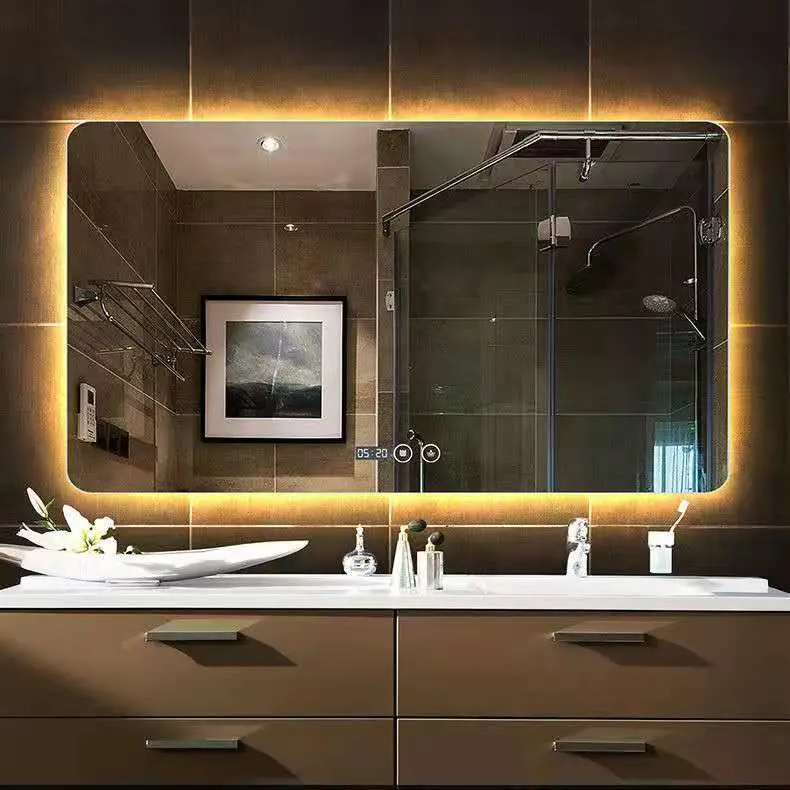 Silver Cooperfree Wall Makeup LED Espejos Styling Smart Hotel Bathroom Mirror
