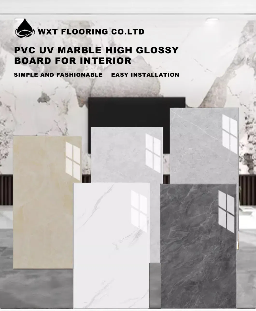 UV Marble PVC Sheets New Design Wall Panel Interior Decorative PVC UV Mirror Sheet Board UV Marble Fitting Material