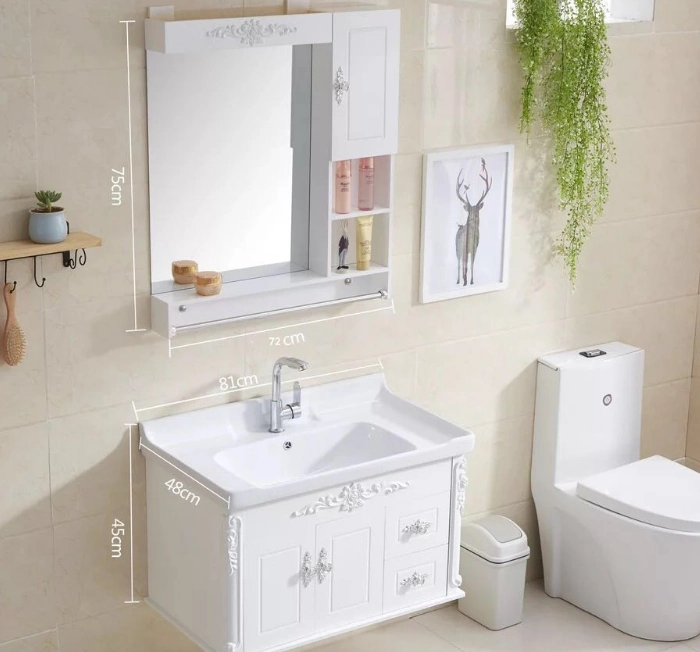 700mm Wall Mounted Hot Sale Aluminium Frame Mirror Cabinet Bathroom Vanity Hanging Bathroom Cabinets