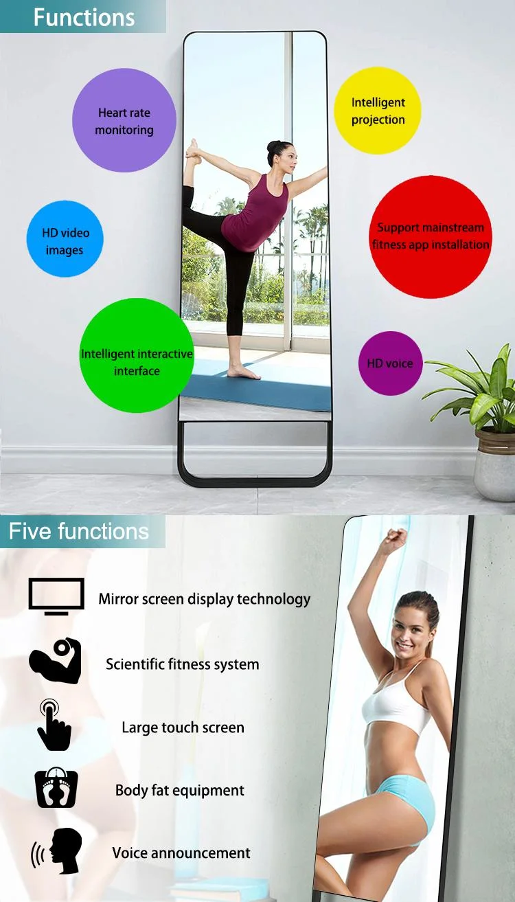 43 Inch Magic Exercise Mirror Gym Workout Yoga Mirror Smart Fitness Mirror