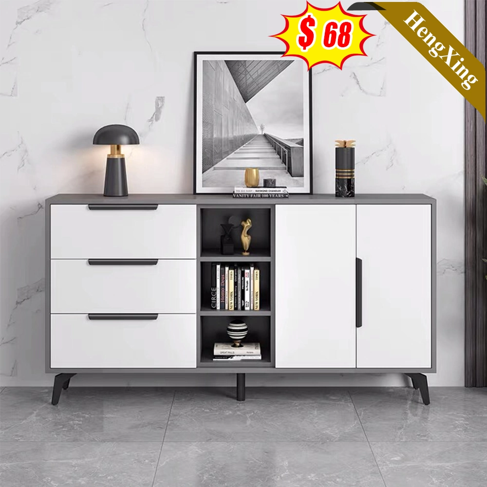 Newest Design Grey 4 Drawers Double Doors 80cm 100cm 120cm Table Metal Legs Vintage Sideboard